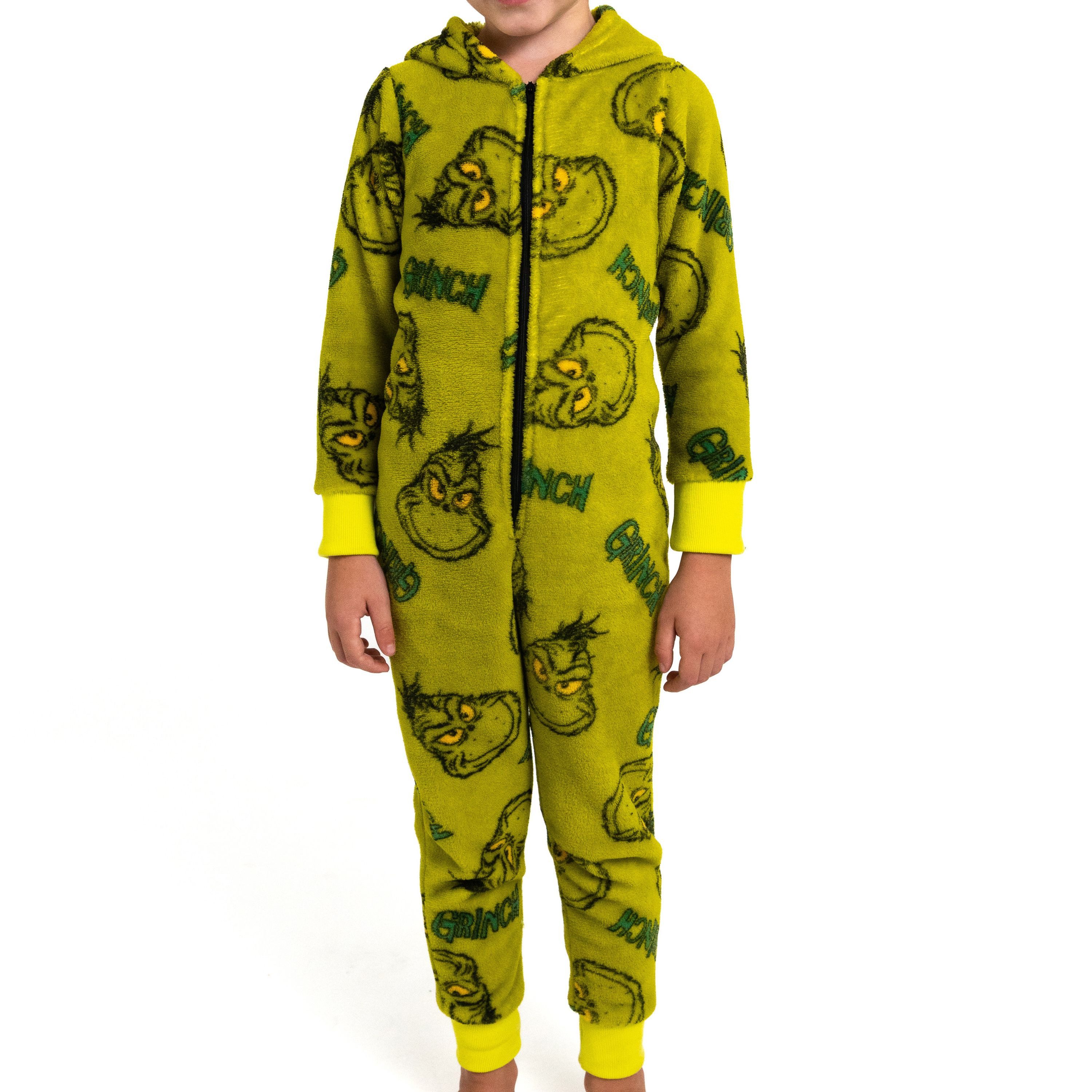 Jumpsuit The Grinch Jumpsuit mit Kapuze Overall Pyjama Schlafanzug langarm