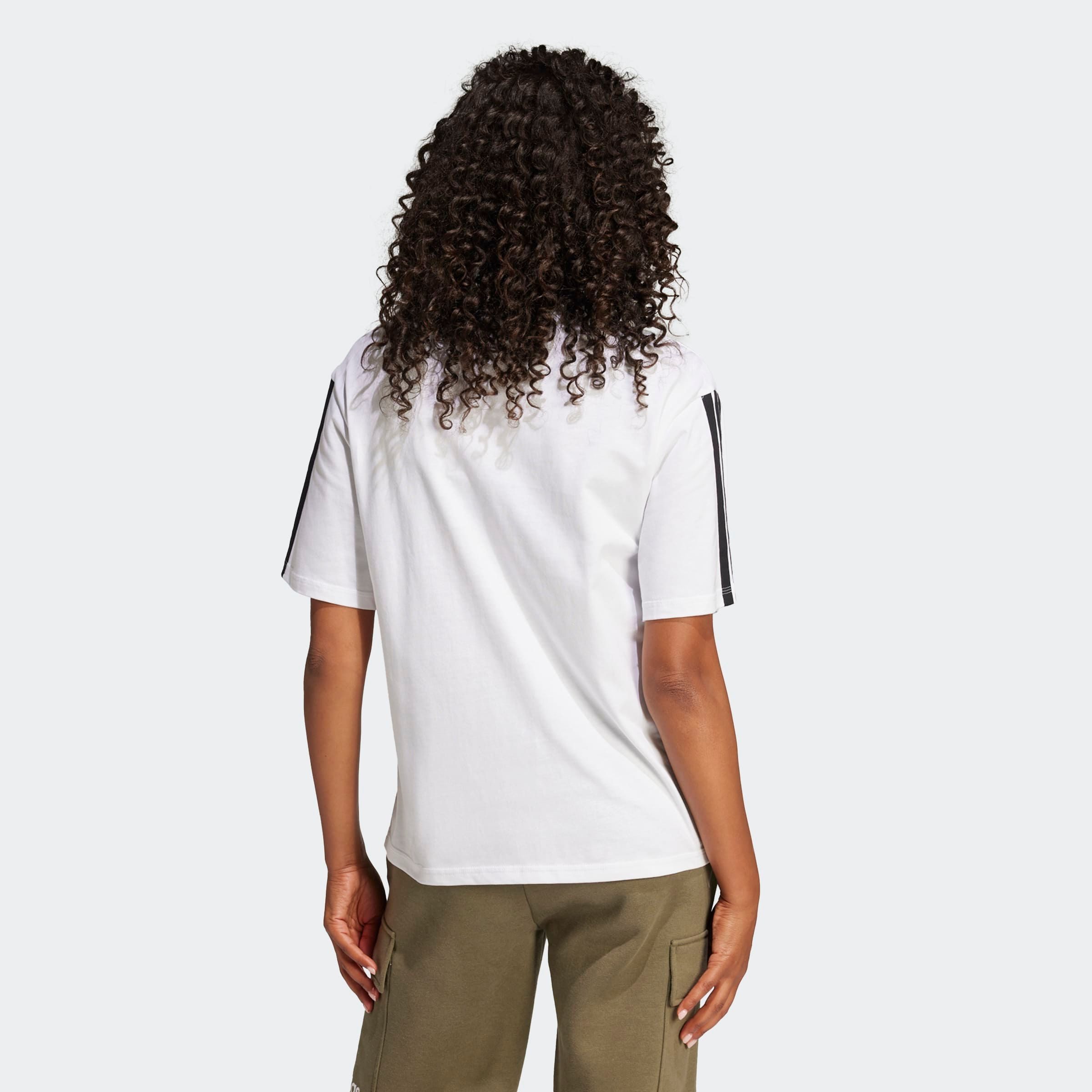 adidas Sportswear T-Shirt ESSENTIALS 3-STREIFEN BOYFRIEND lockere Passform, Kurzarmdesign, sportlicher Stil, aus Baumwolle