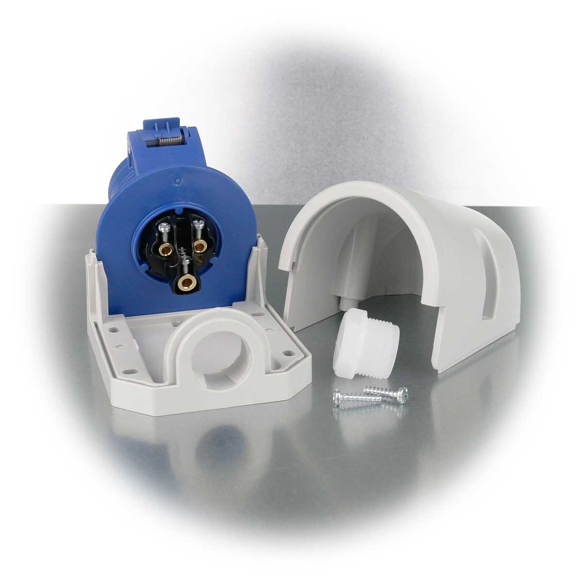 ABL CEE-Kupplung CEE Wandsteckdose, 230V/16A, blau, 3-polig, IP44