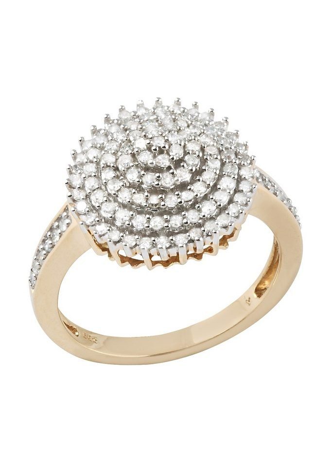 Firetti Diamantring Ювелирные изделия Geschenk Gold 585 Damenring Goldring Diamant Blume, mit Diamanten