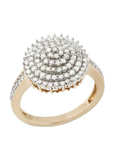 Firetti Diamantring Schmuck Geschenk Gold 585 Damenring Goldring Diamant Blume, mit Diamanten