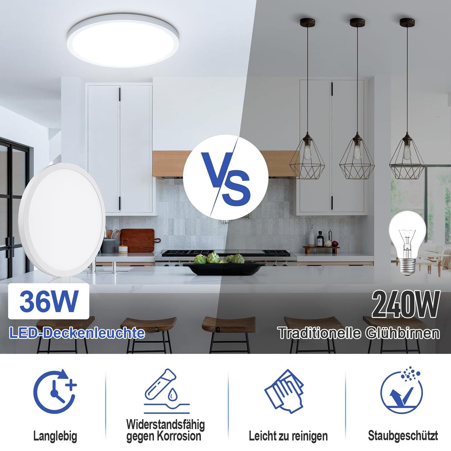LMaxhome LED Deckenleuchte 36W Modern Flach günstig online kaufen