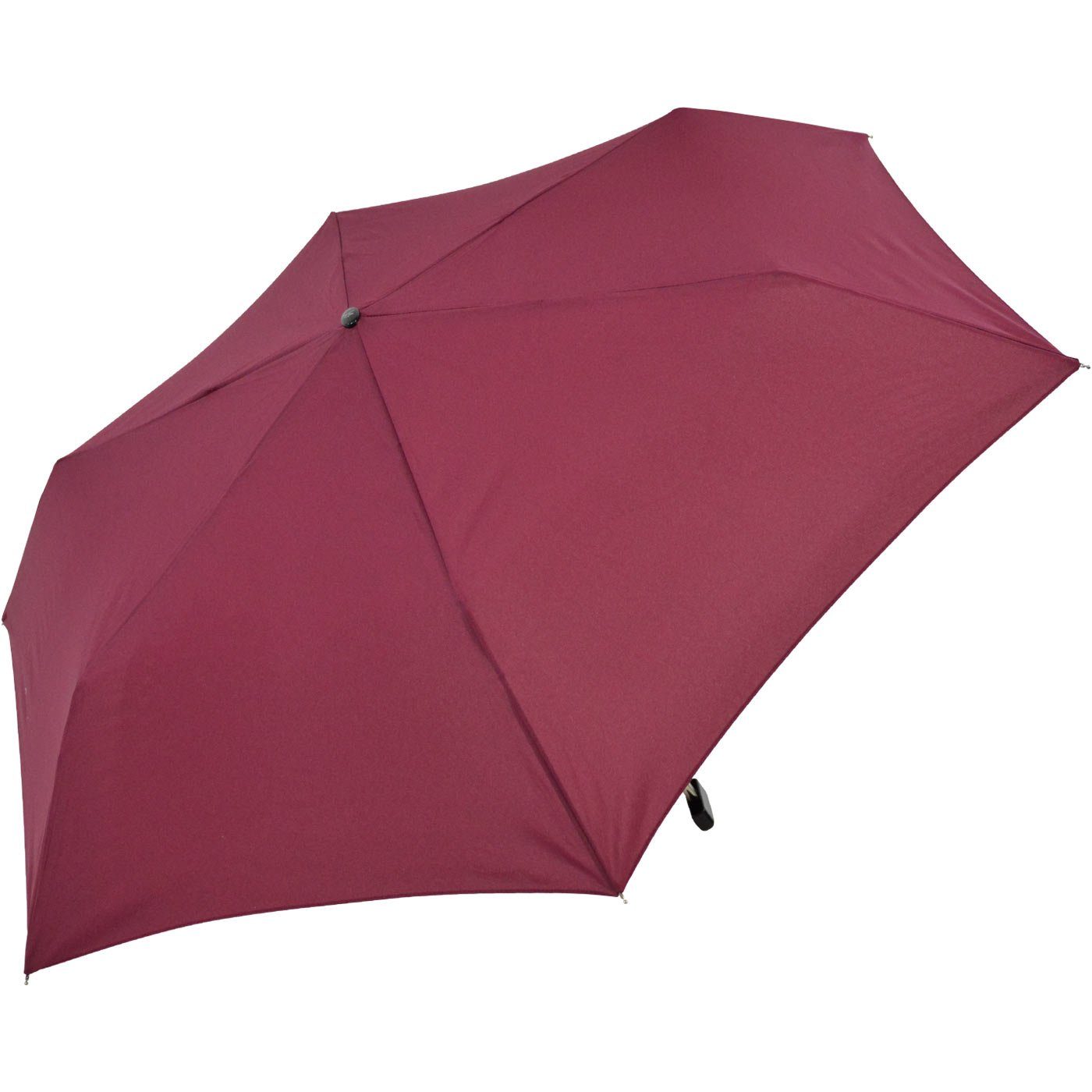 Minischirm hoch, Taschenregenschirm bordeaux 2,5cm flacher iX-brella Flat nur Steel extra-flach super