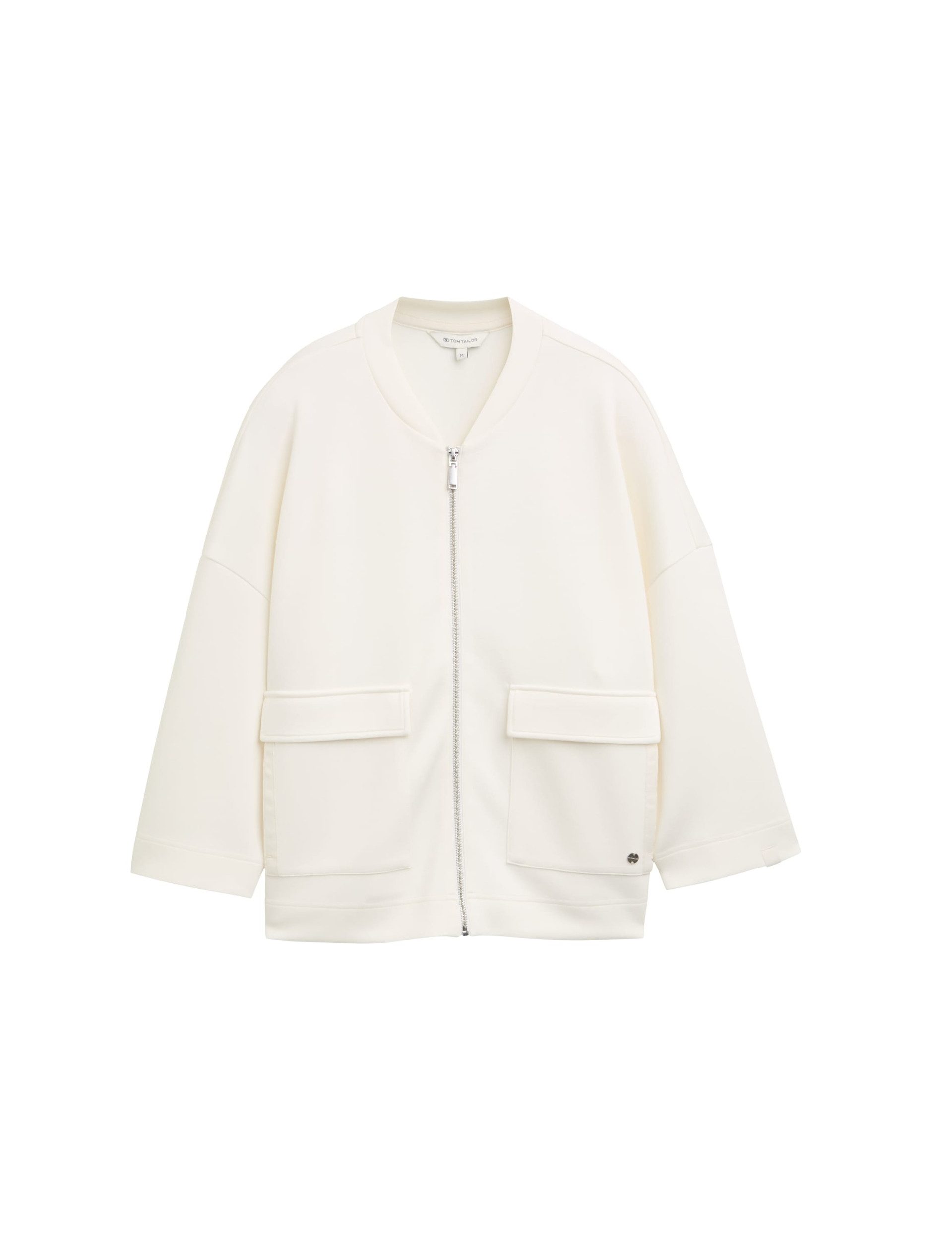TOM TAILOR Sweatshirt Sweatjacket with cargo pockets, Whisper White