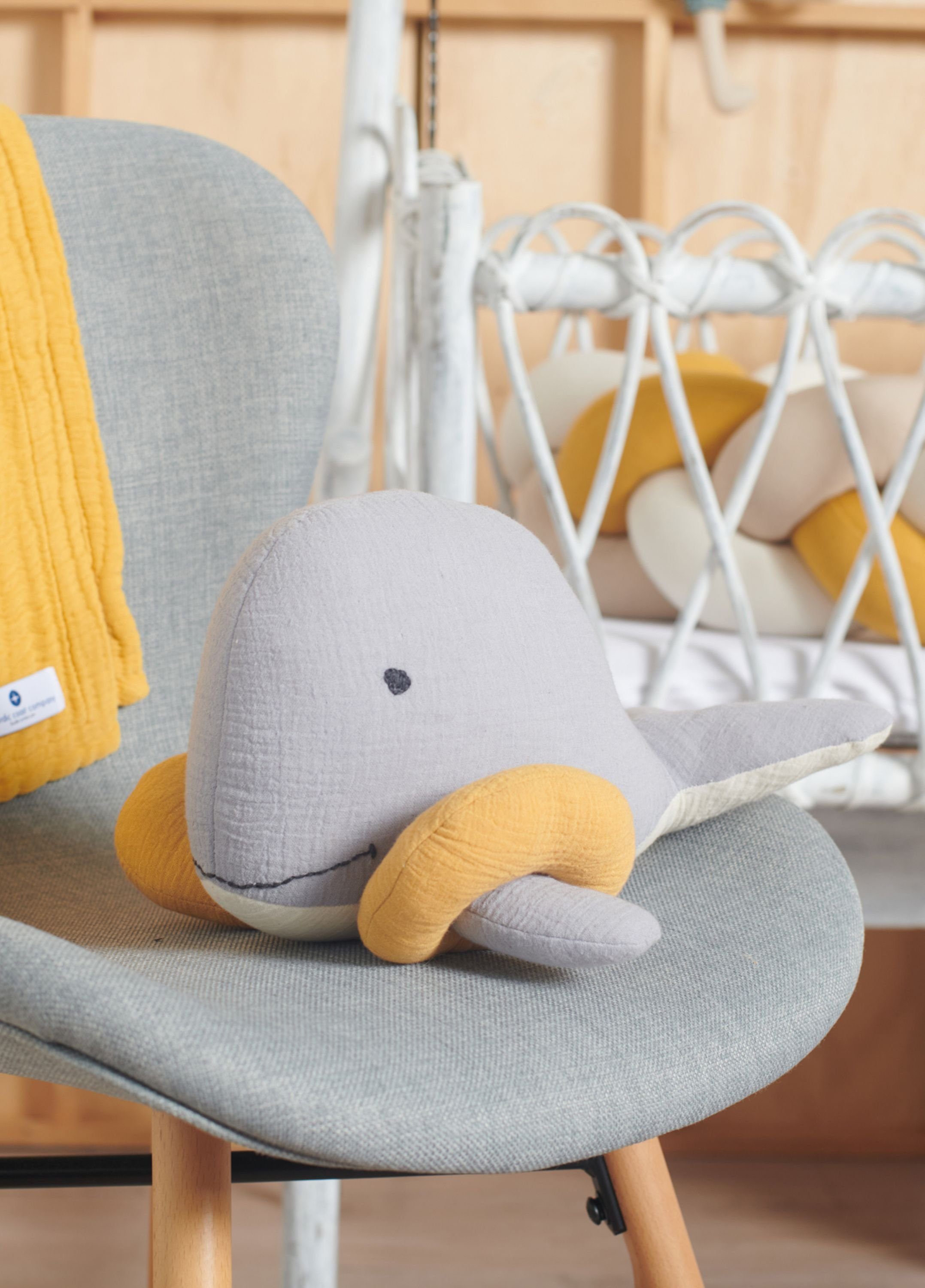 Nordic Coast Company Kuscheltier für Babys & Kleinkinder, Weiches Musselin, Schmusetier Baby Kind atmungsaktiv, waschbar