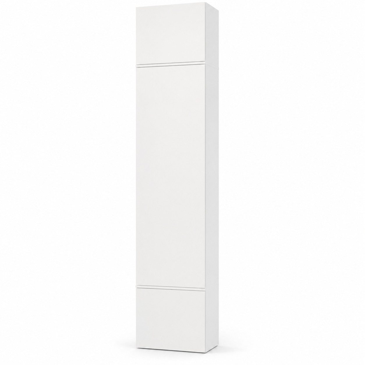 ibonto Garderobenschrank Dielenschrank Flurschrank weiß schmal 50 cm 3-türig