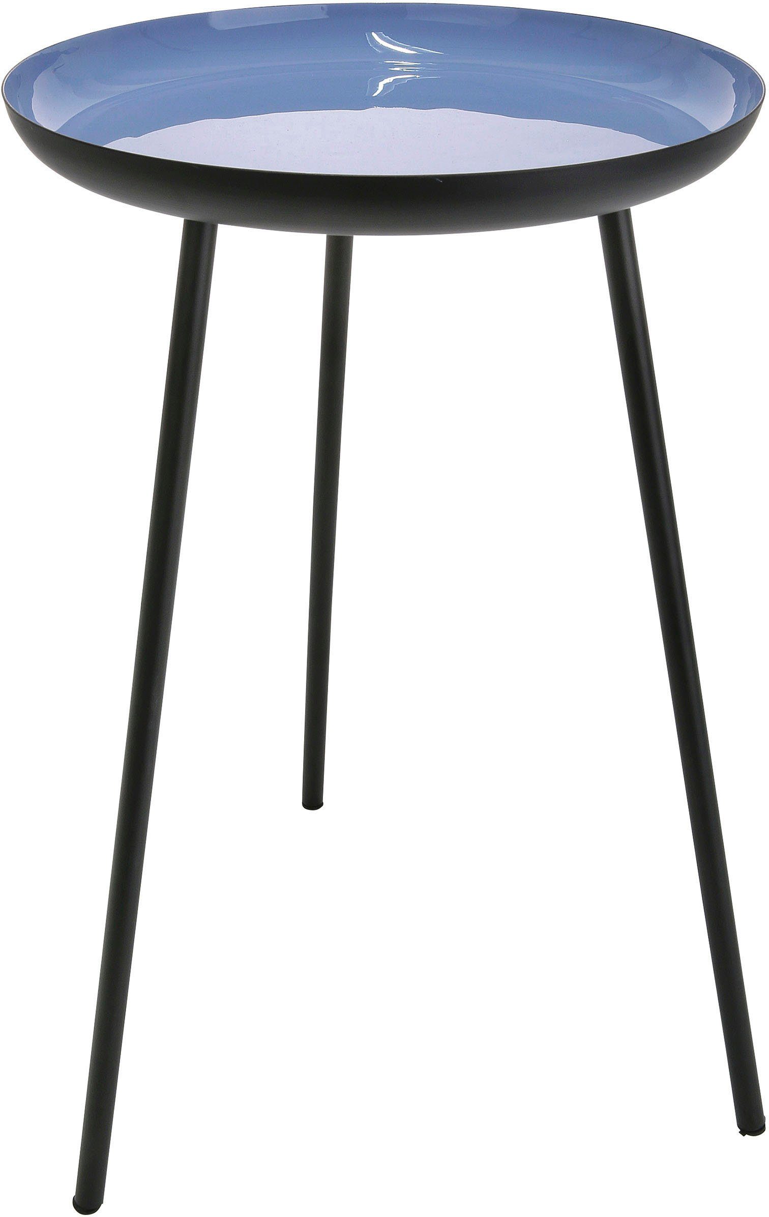 GILDE Beistelltisch »Tisch Celeste«, Dreibein, Höhe 49 cm, rund, Ø 28 cm,  aus Metall, schwarz mit farbiger Stellfläche, modern, Wohnzimmer online  kaufen | OTTO
