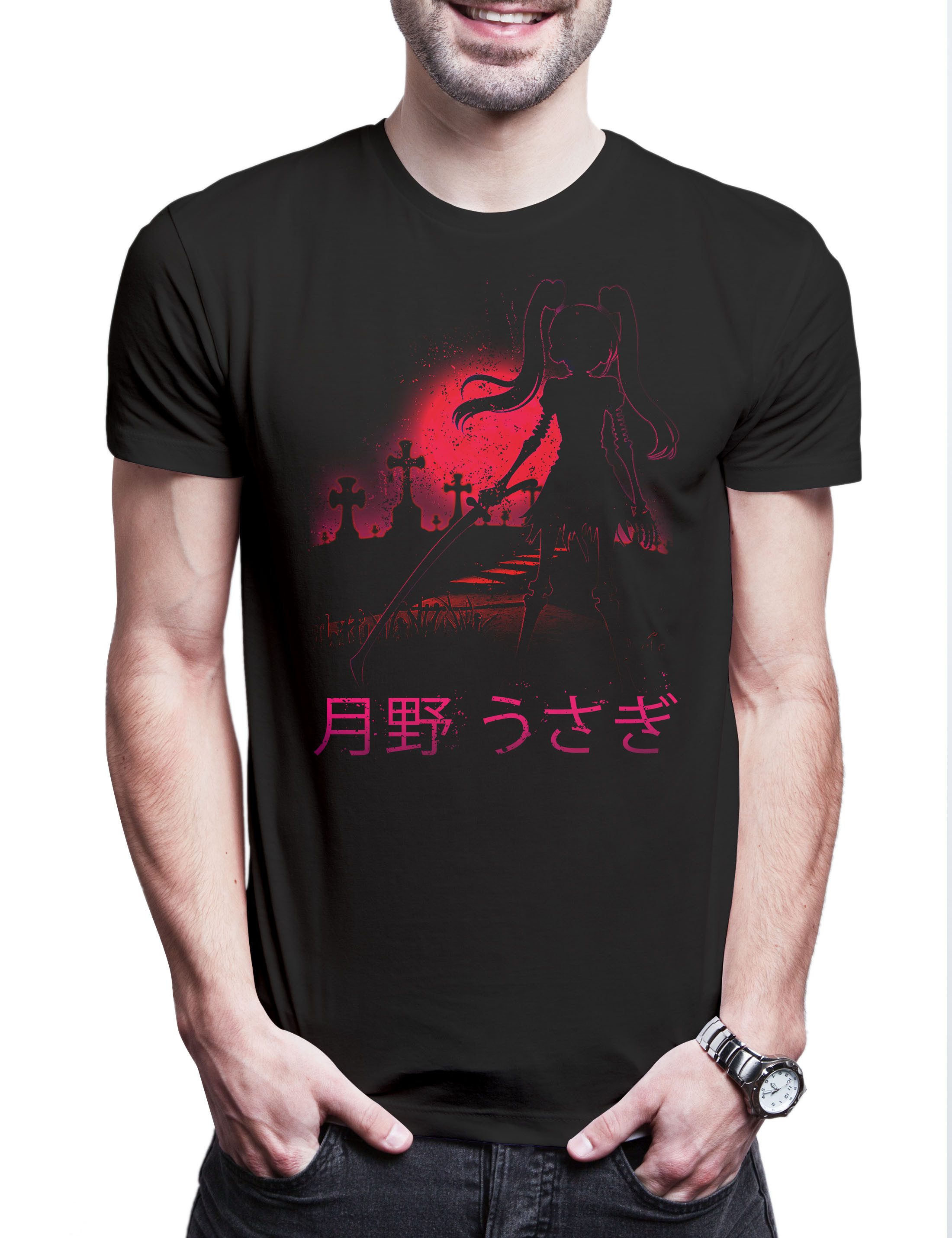 Print-Shirt Full Moon Cemetary Herren T-Shirt Anime Horror Sailor Girl Usagi