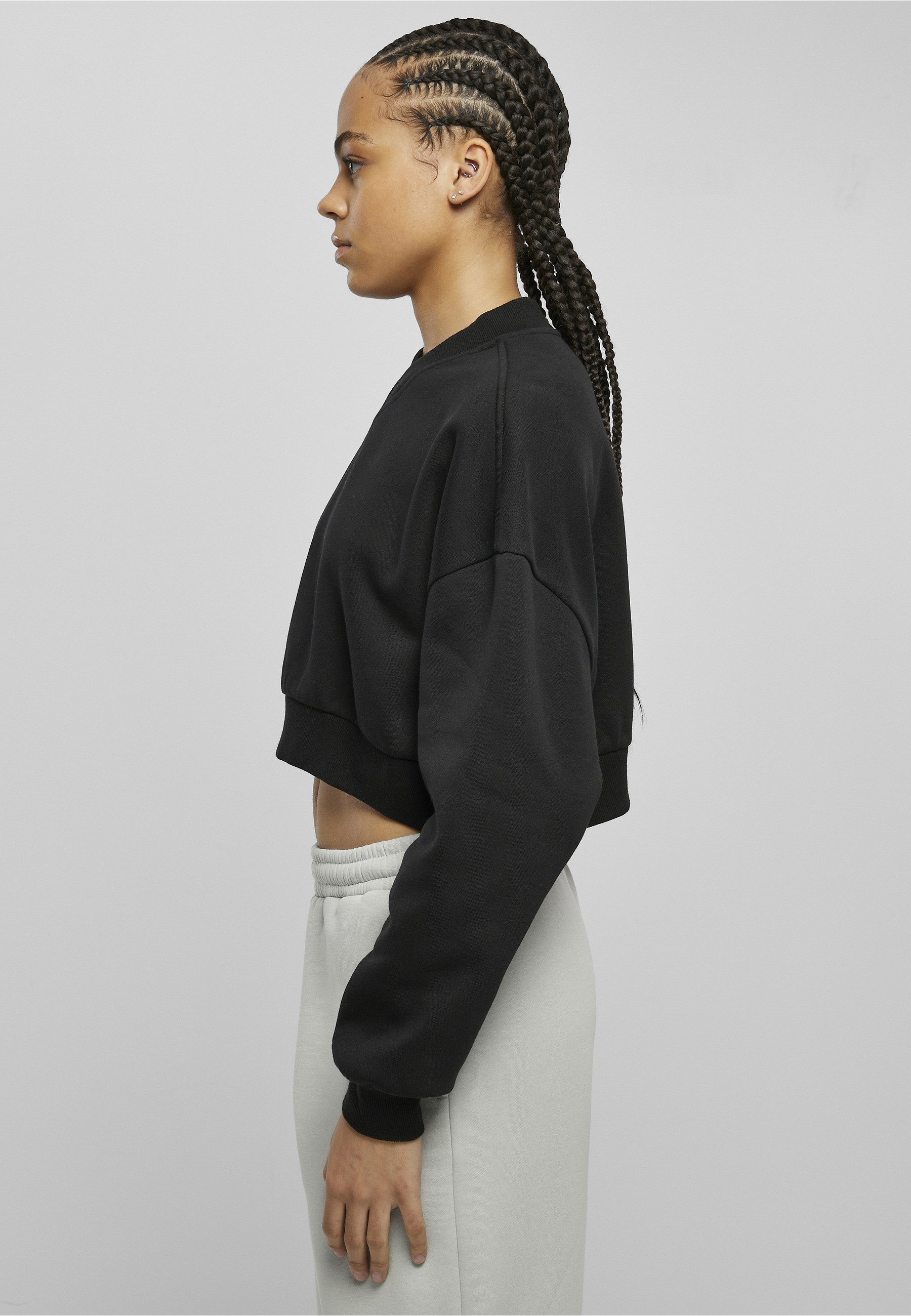 URBAN CLASSICS Sweater Urban Classics Damen Ladies Cropped V-Neck