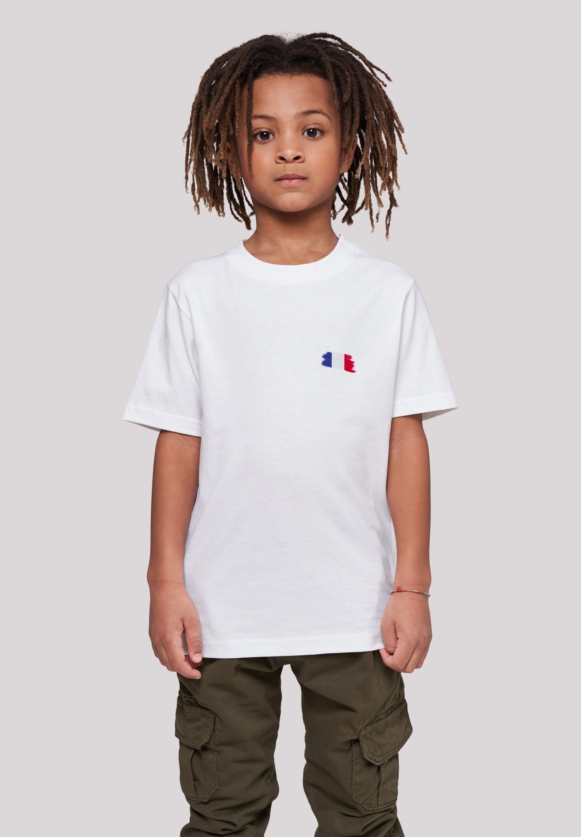 F4NT4STIC T-Shirt France Frankreich Flagge Fahne Print weiß