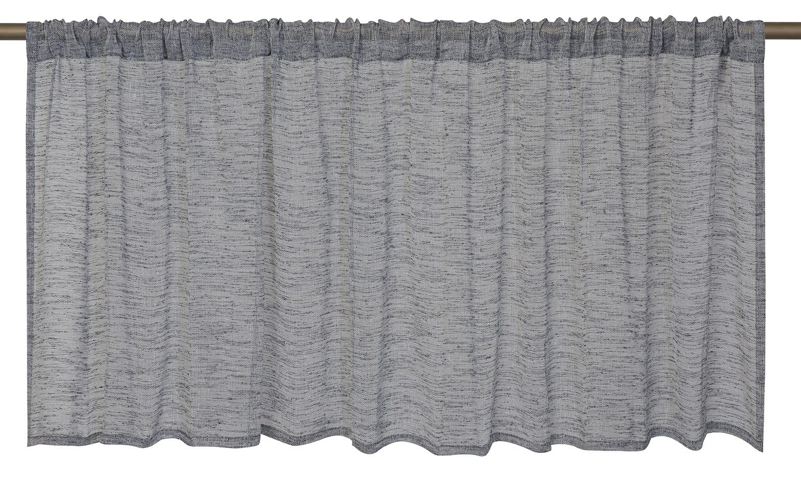 ELBERSDRUCKE Scheibengardine Bistrogardine mit Tunnel Liem anthrazit 48 x 140 cm (1 St), Stangendurchzug, halbtransparent, Polyester, einfarbig, modern, Leinenlook, Sichtschutz