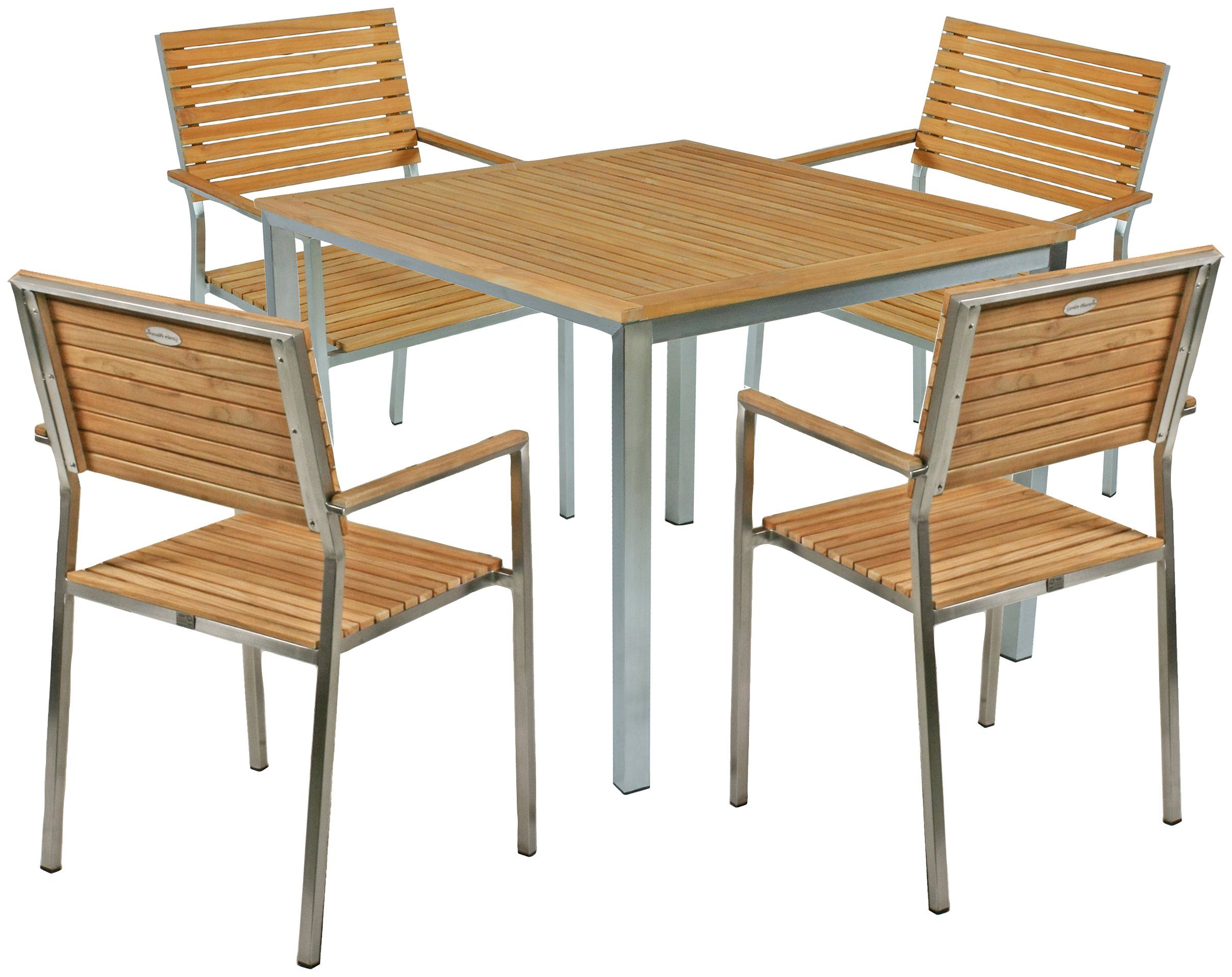 Garden Pleasure Garten-Essgruppe DENVER, (5-tlg), stapelbar