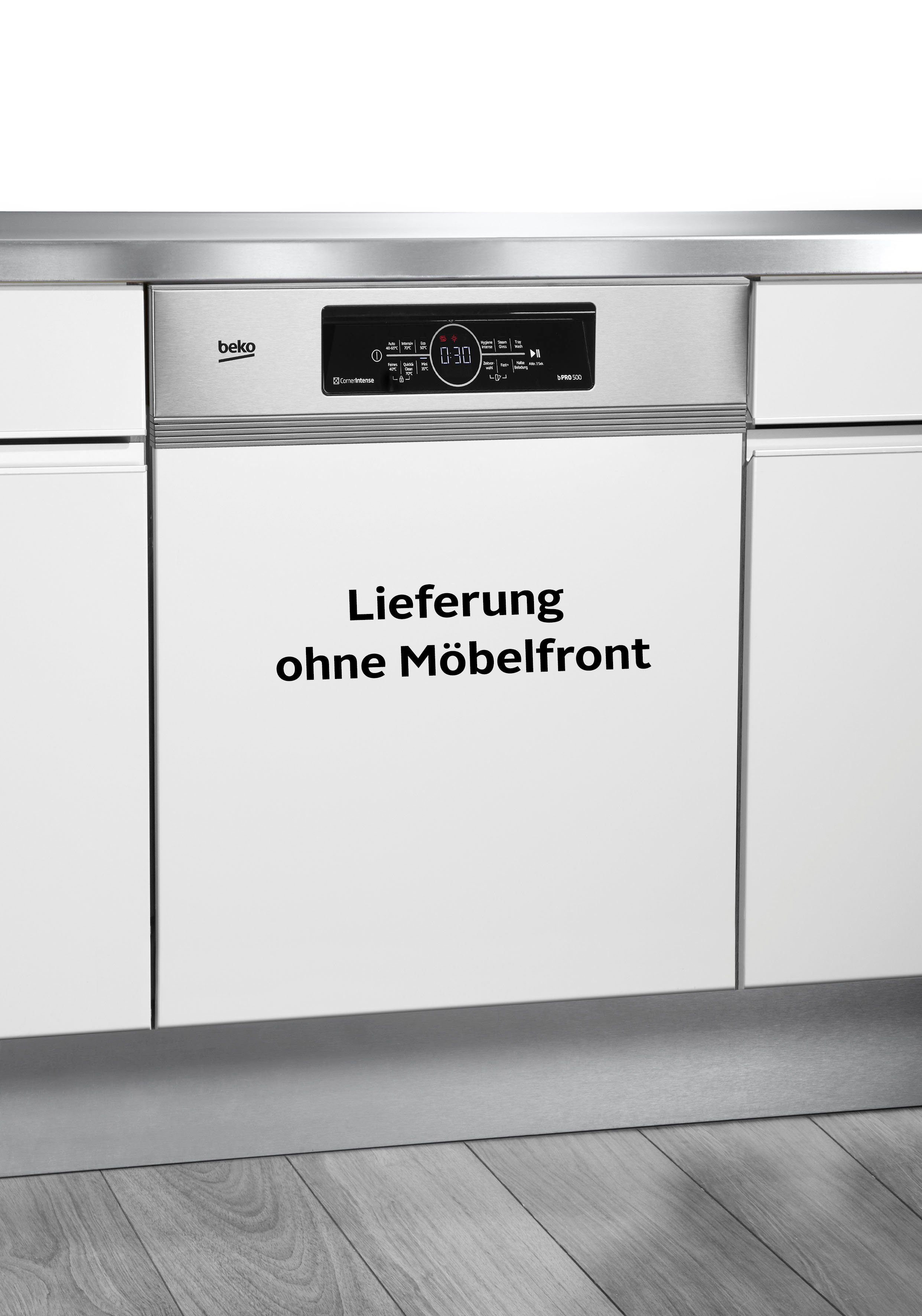 BEKO teilintegrierbarer Geschirrspüler BDSN38440X 7696501677, 14 Maßgedecke, hocheinbaufähig
