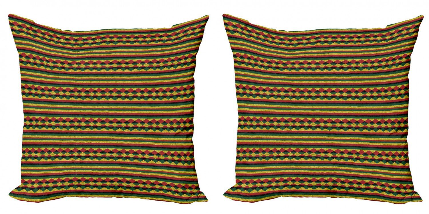 Kissenbezüge Modern Accent Doppelseitiger Digitaldruck, Abakuhaus (2 Stück), Kente Muster Bunte afrikanische