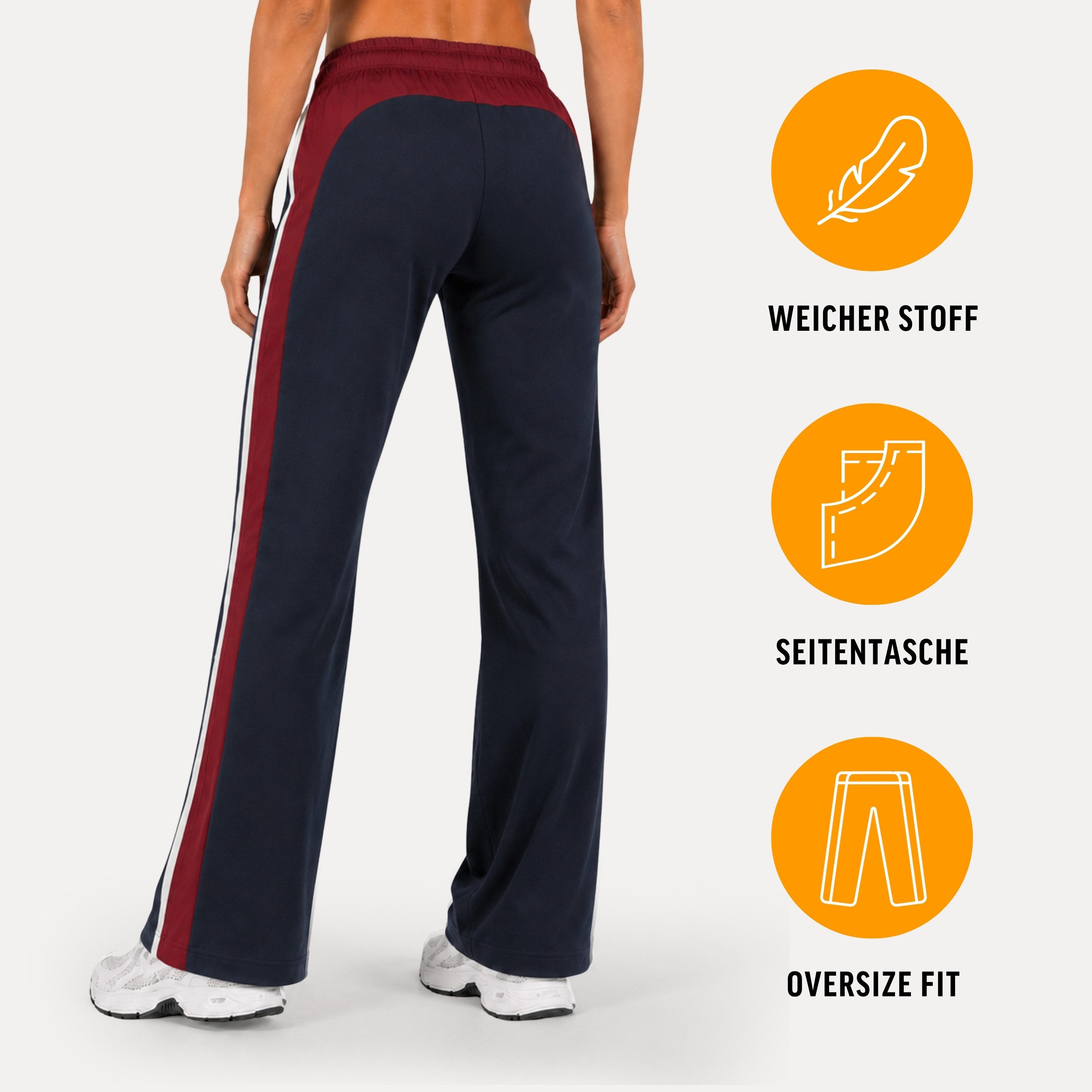 Smilodox Leggings Alassio Damen, Fila Oversize Sweatpants, Tunnelzug, Freizeit & Sport Wide Leg, Relax Fit, Athleisure, Gymwear, Logo-Detail