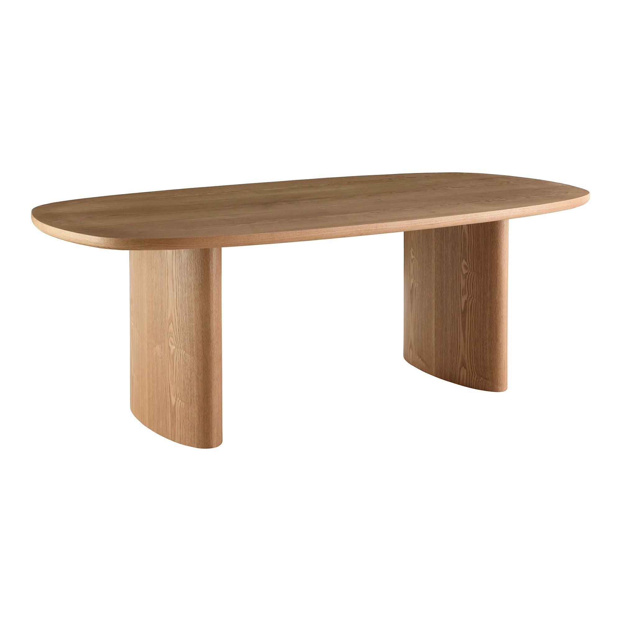 House Nordic Esstisch oval mit Wangenfuß, in Eschenfurnier, MDF - 110x75x210cm (BxHxT)
