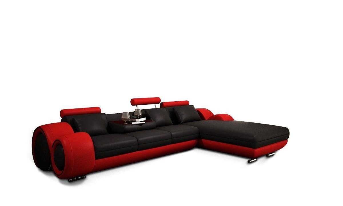 Made in Ecksofa Garnitur, Polster Sofa Sofas JVmoebel Wohnlandschaft Leder Europe Couch Ecksofa Rot Eck