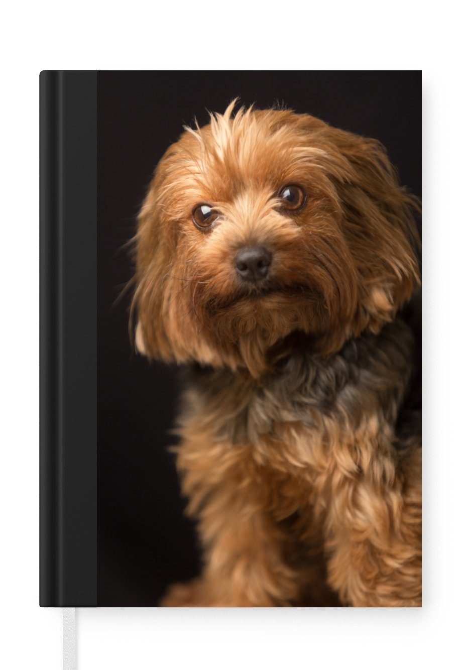 MuchoWow Notizbuch Porträt eines A5, Yorkshire Haushaltsbuch Terriers, 98 Journal, goldbraunen Notizheft, Seiten, Tagebuch, Merkzettel