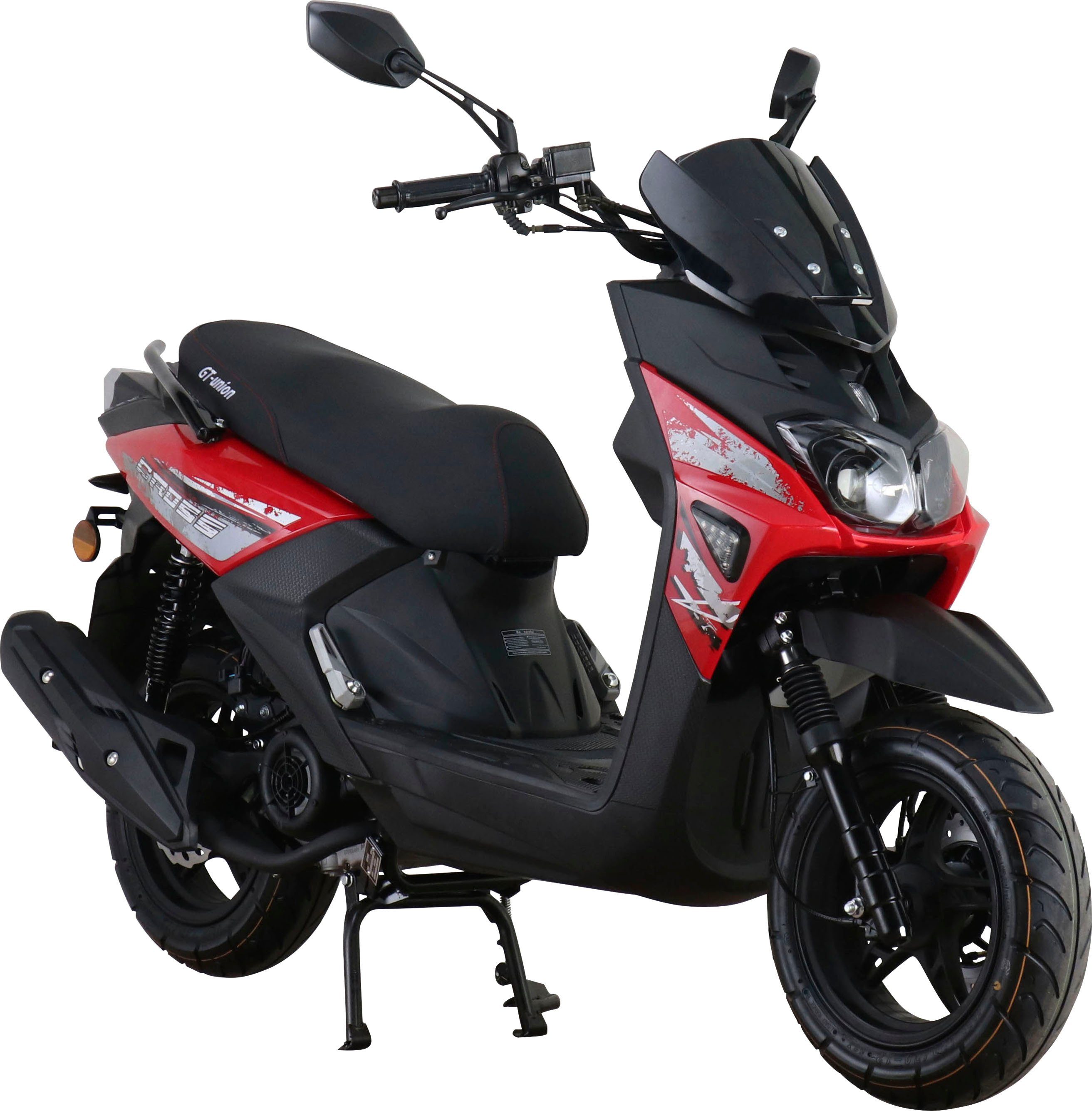 GT UNION Motorroller PX 55 mit rot inkl. 2 5, 85 125 (Komplett-Set, 125, Street Topcase), ccm, Cross-Concept tlg., Euro km/h, 2.0 Topcase