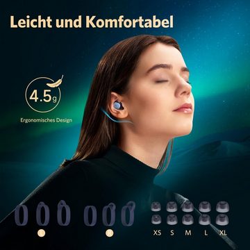Earfun Free Pro 3 TWS Bluetooth Ohrhörer In-Ear-Kopfhörer (Wireless, Active Noise Cancelling, Fast Charge, 6 Mics, 33 Std. Spielzeit, IPX5)