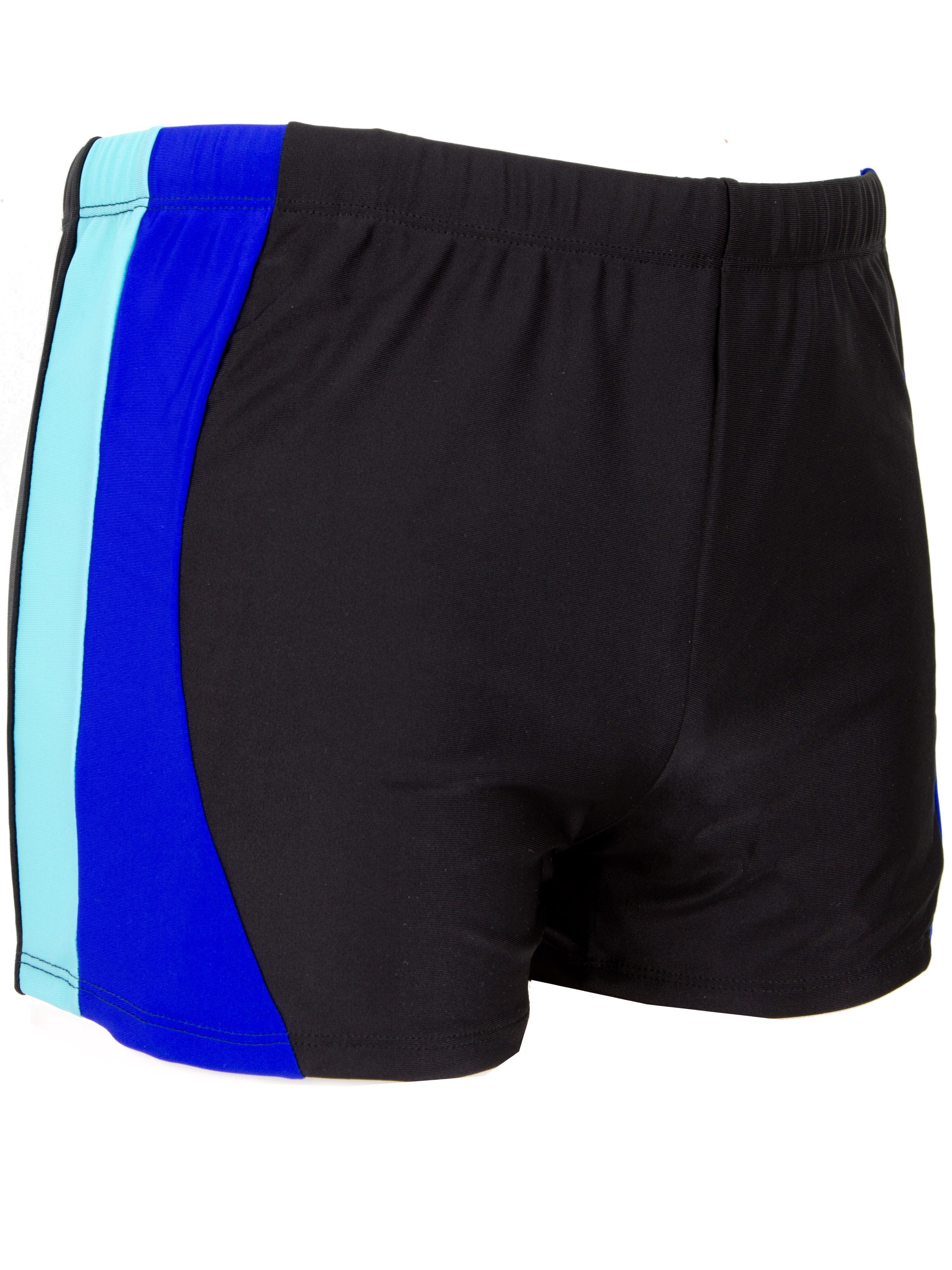 Luvanni Badehose Badehose Herren kurz eng anliegend Badeshorts Boxer Badehose kurze Hose gestreift Streifen blau rot schwarz grau Streifenmuster
