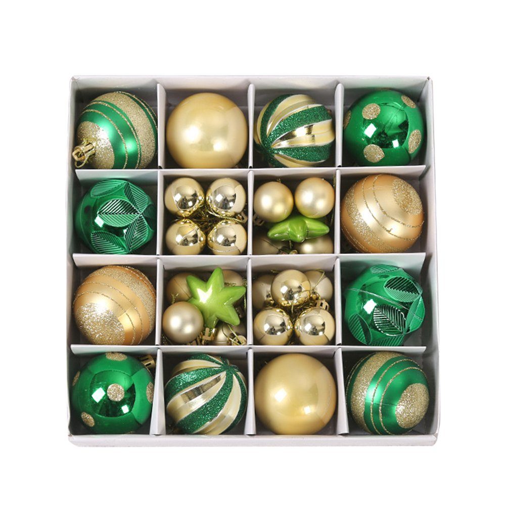 HALWEI Christbaumschmuck 16 Stücke Weihnachtskugeln,Kunststoff Christmas Bälle Dekorationen Grün