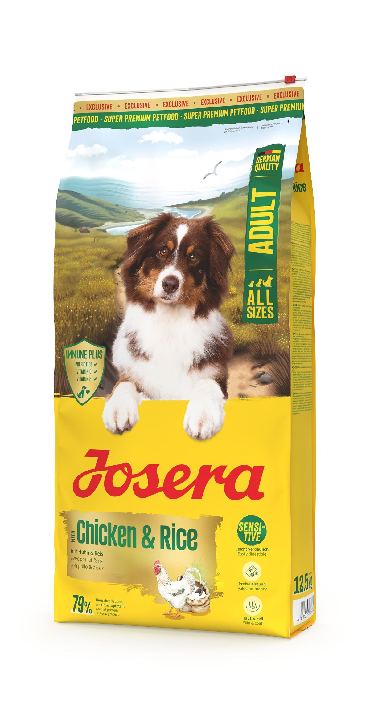 Josera Chicken & Rice 12,5kg, Trockenfutter für: Hunde, Adult All Size, für ausgewachsene Hunde aller Größen