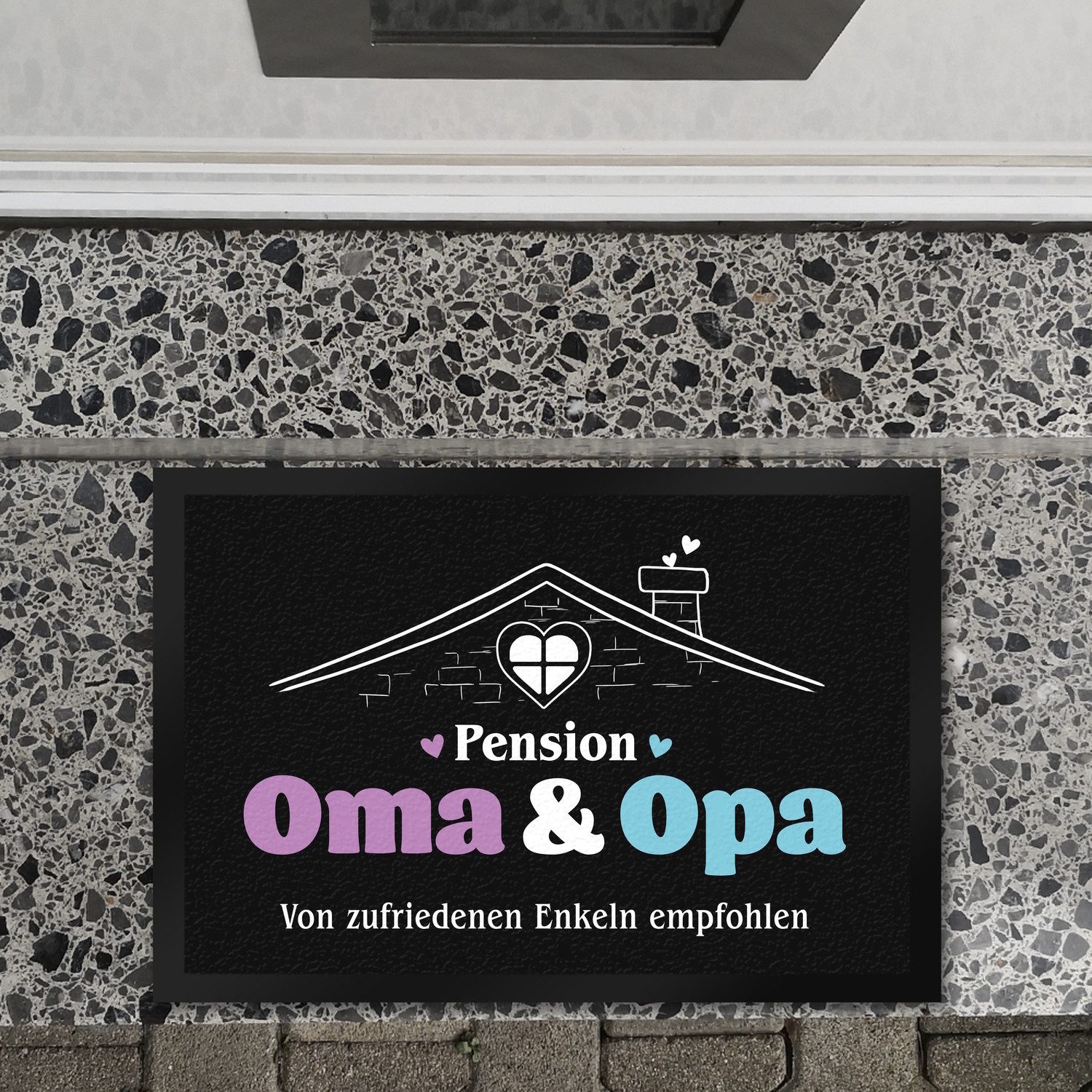 speecheese Fußmatte Pension Oma & Opa Fußmatte XL in 40x60 cm mit Spruch Vo günstig online kaufen