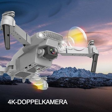 yozhiqu Spielzeug-Flugzeug Faltbare und praktische Drohne mit 4K-High-Definition-Dual-Kamera, Inklusive 3 Batterien für längere Flugzeit, ermöglicht beeindruckende