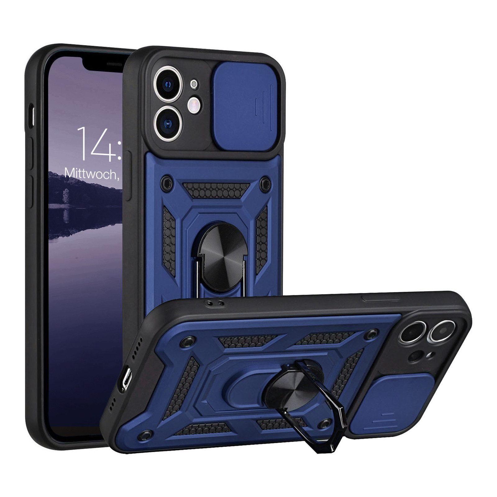 Tec-Expert Handyhülle Outdoor Cover Hülle für Apple iPhone 12 6.1 Zoll, 6.1", Premium Hülle mit Kameraschutz aus verstärktem Polycarbonat