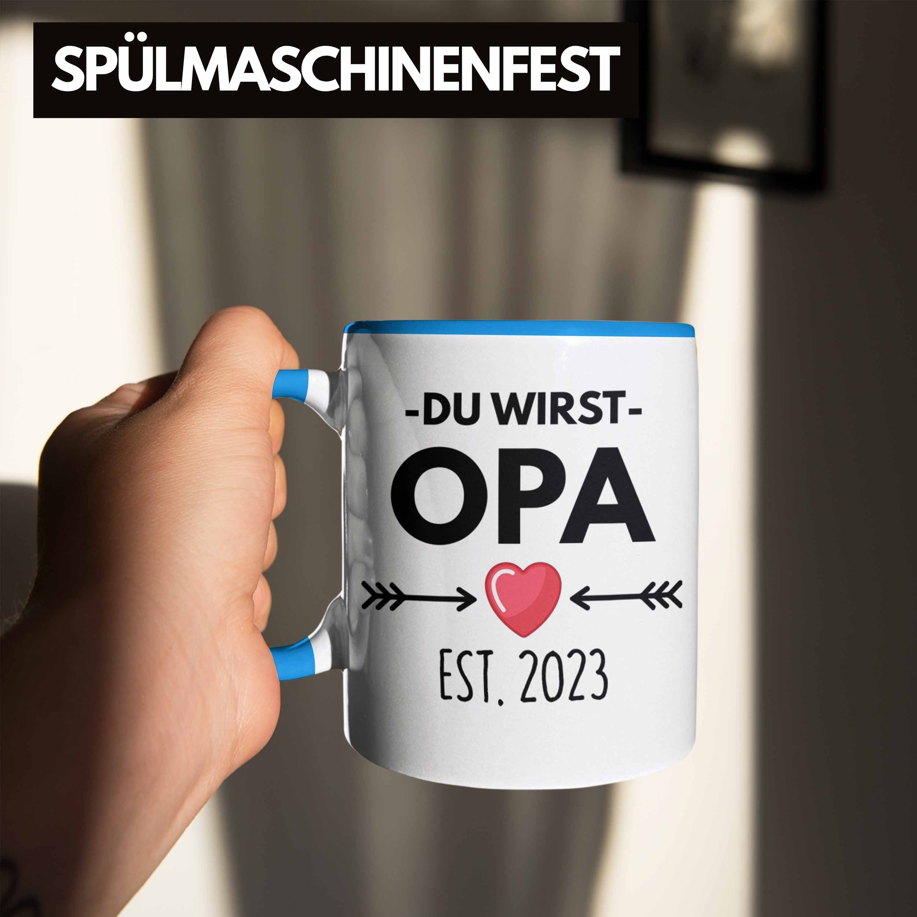 Wirst Blau 2023 Opa Tasse Du Geschenk Trendation Trendation Opa - Schwangerschaft