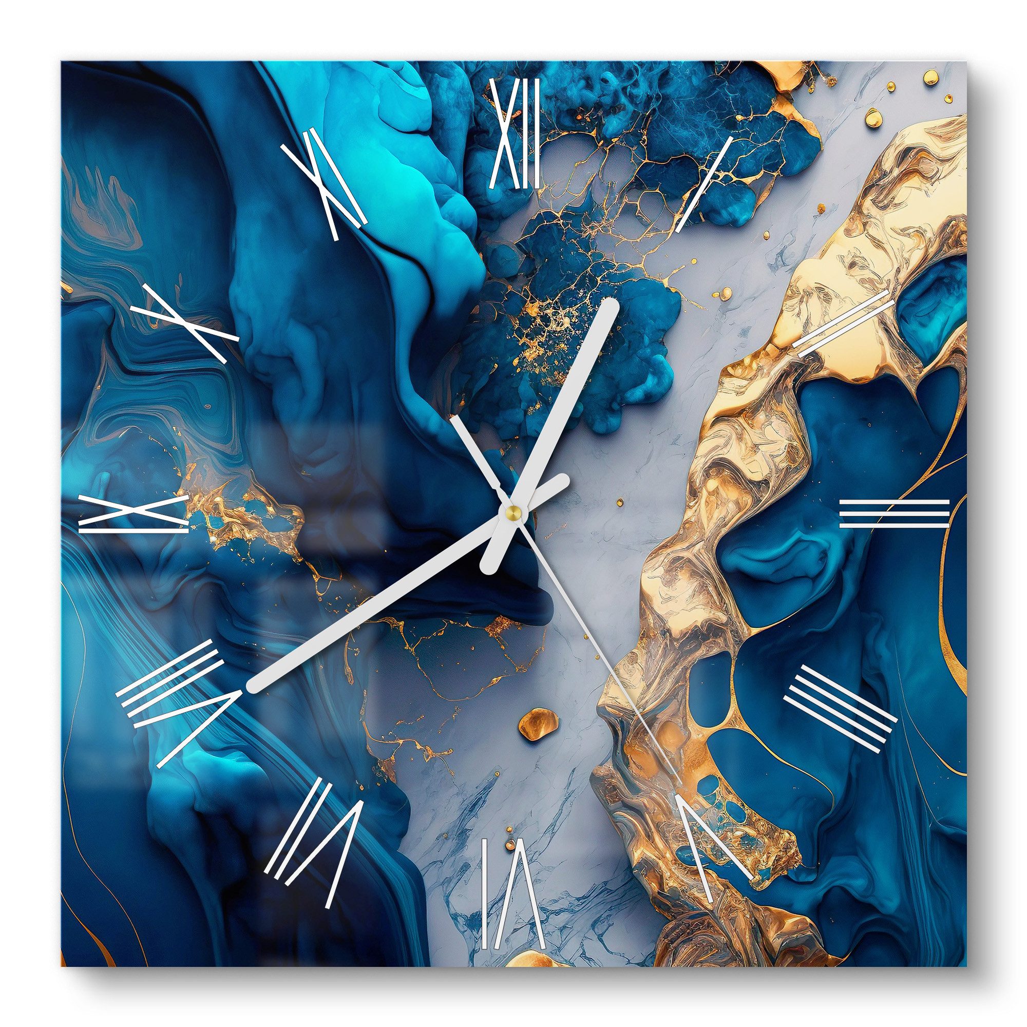 DEQORI Wanduhr 'Goldene Tiefen' (Glas Glasuhr günstig online kaufen