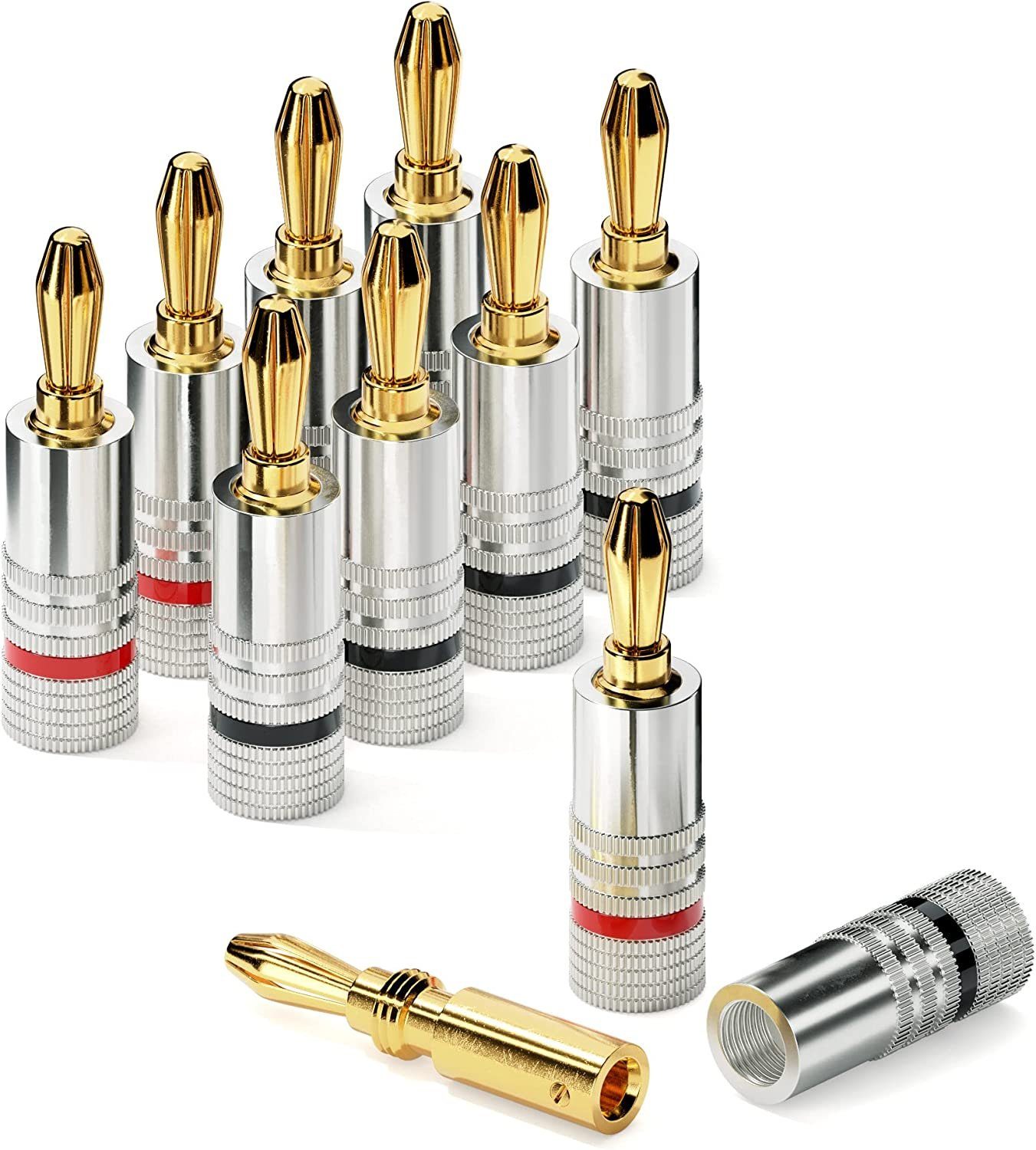 conecto conecto Bananenstecker 8er-Set Professionell, für alle Lautsprecherkab Audio-Kabel