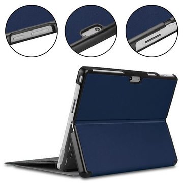 Wigento Tablet-Hülle Für Microsoft Surface Pro 9 3folt Wake UP Smart Cover Tablet Tasche Etuis Hülle Case Schutz Blau