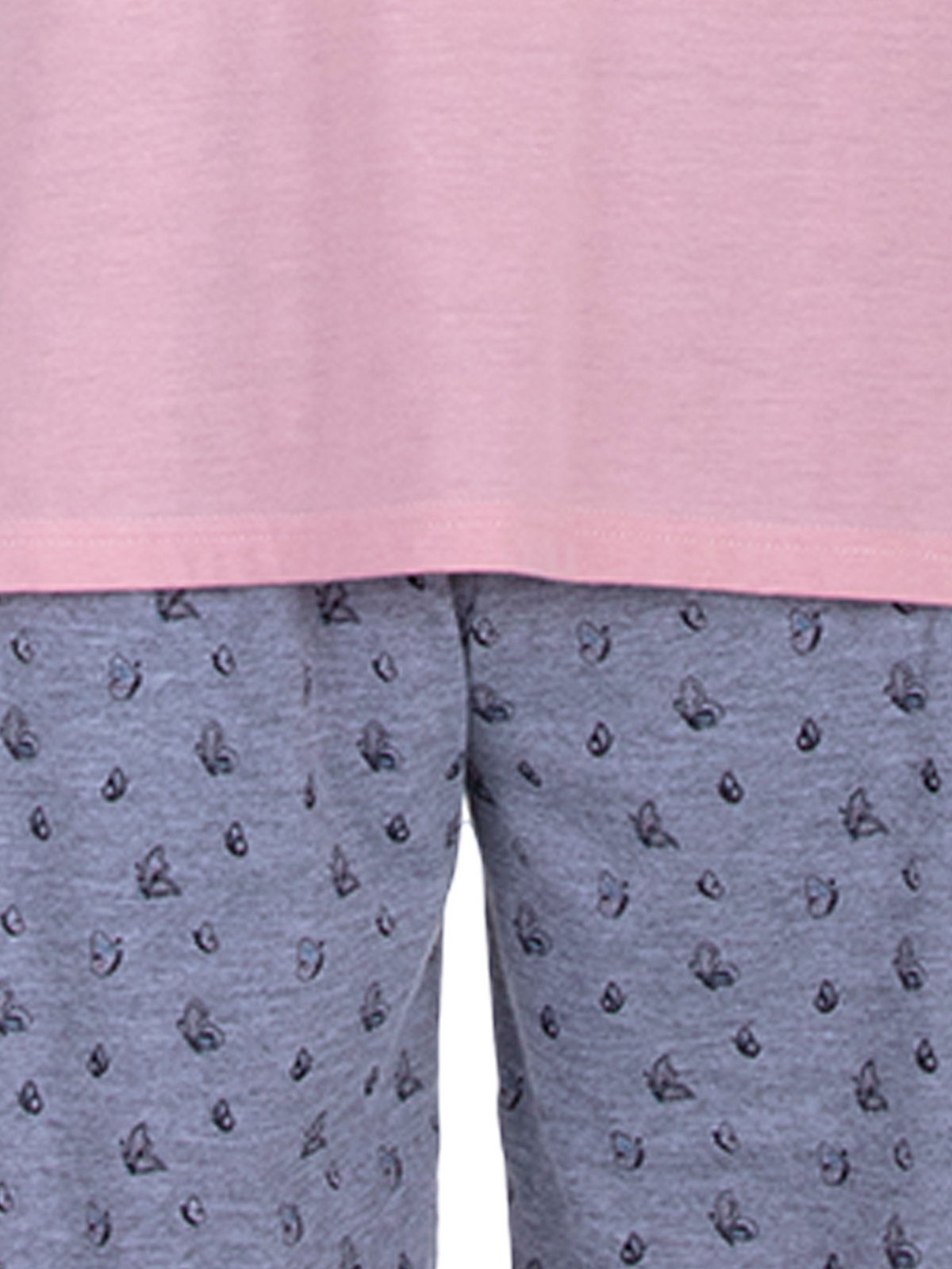 zeitlos Pyjama Capri Schlafanzug rosa - Schmetterling Set