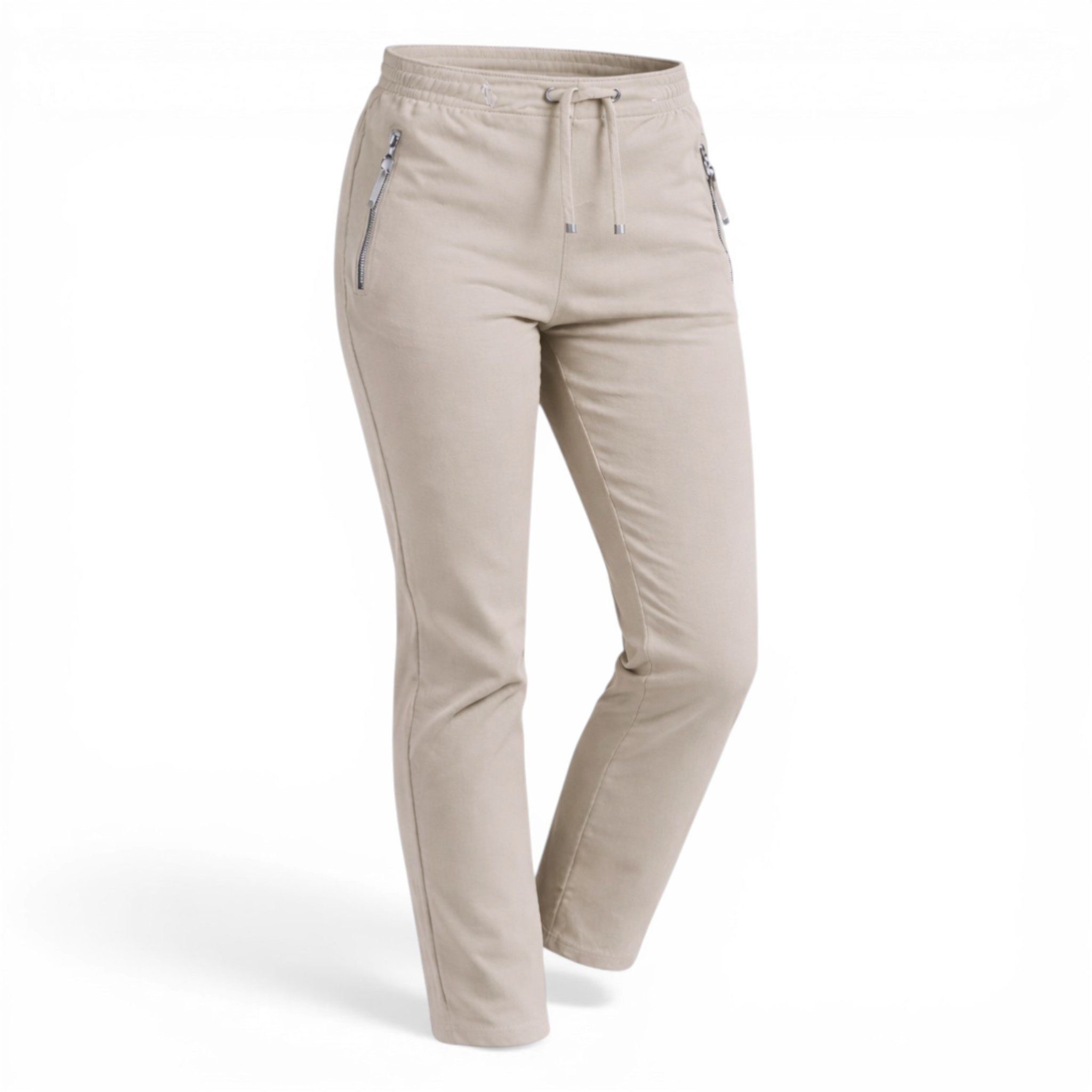 Alica Collection Chinohose Schlupfhose Damen Stretch Hose leichte Sommerhose - Kurzgröße mit Gummibund & Kordelzug, in großen Größen erhältlich