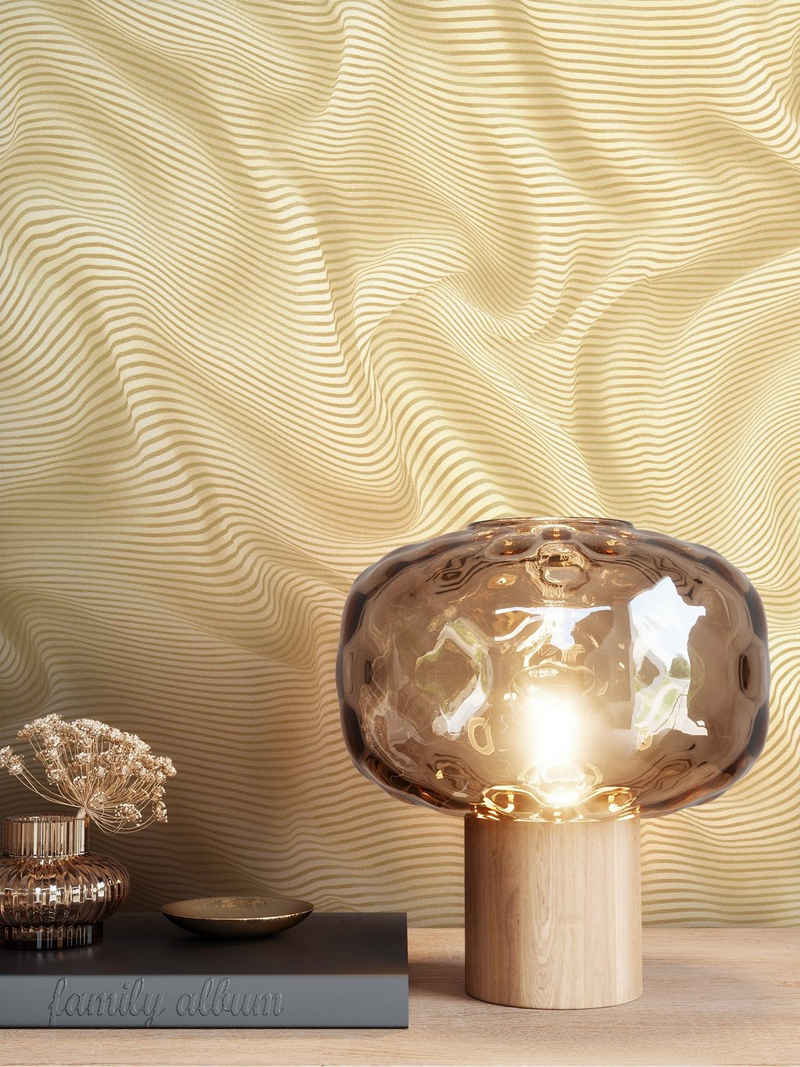 Newroom Vliestapete, Gold Tapete Glamour Einfarbig - Unitapete Modern Textil-Optik Stoff für Wohnzimmer Schlafzimmer Küche