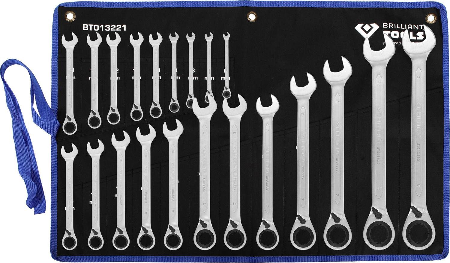 Ringschlüssel Ratschenringschlüssel-Satz, 21-tlg, umschaltbar, 6 - 32 mm