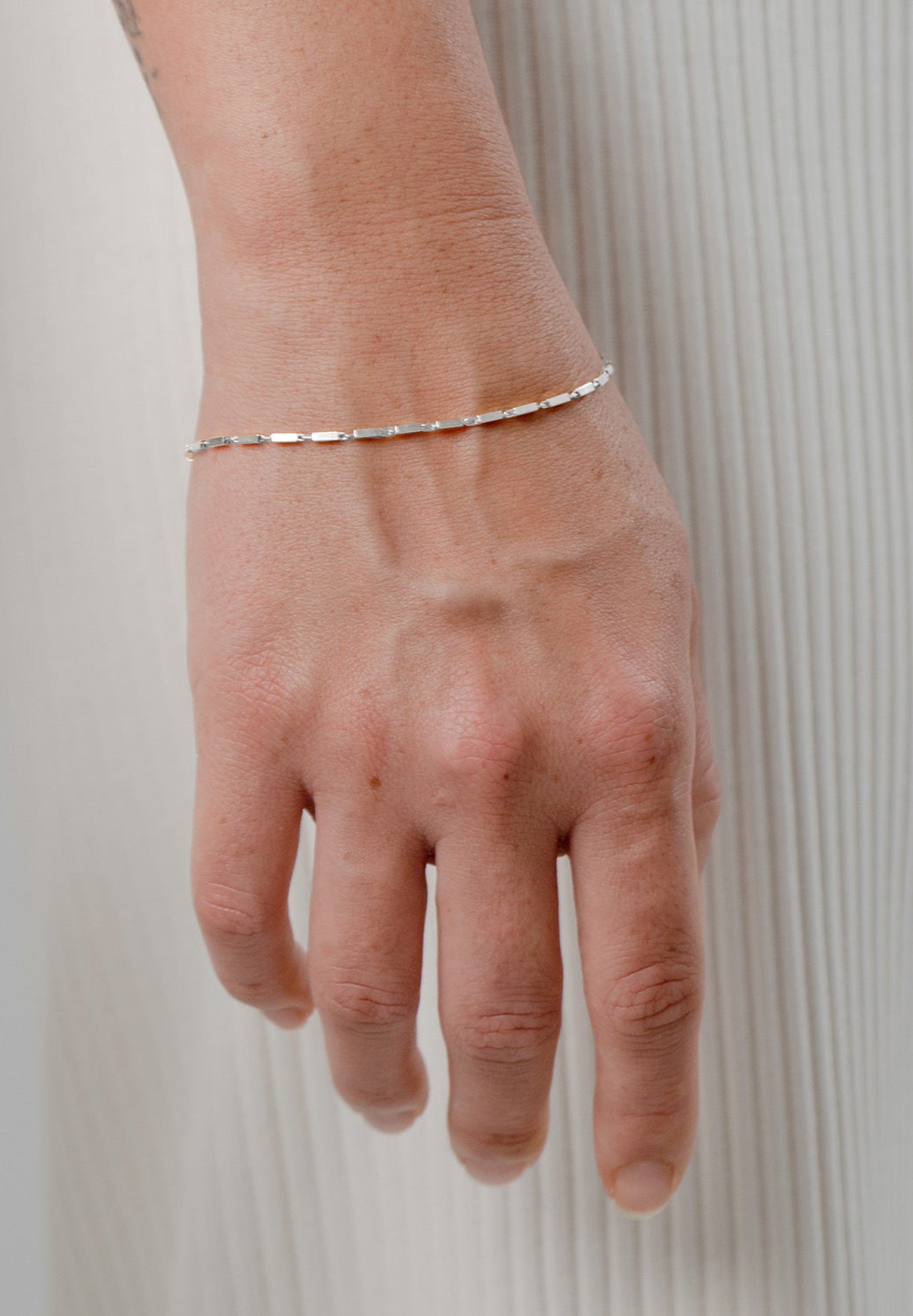 Stilnest Gliederarmband Brick Gliederkette 925 Sterling Silber