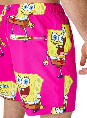 Opposuits Partyanzug Sommer Kombi Spongebob Pink, Da gerät der Schwammkopf in Ekstase - Hemd und Shorts für die Beachp