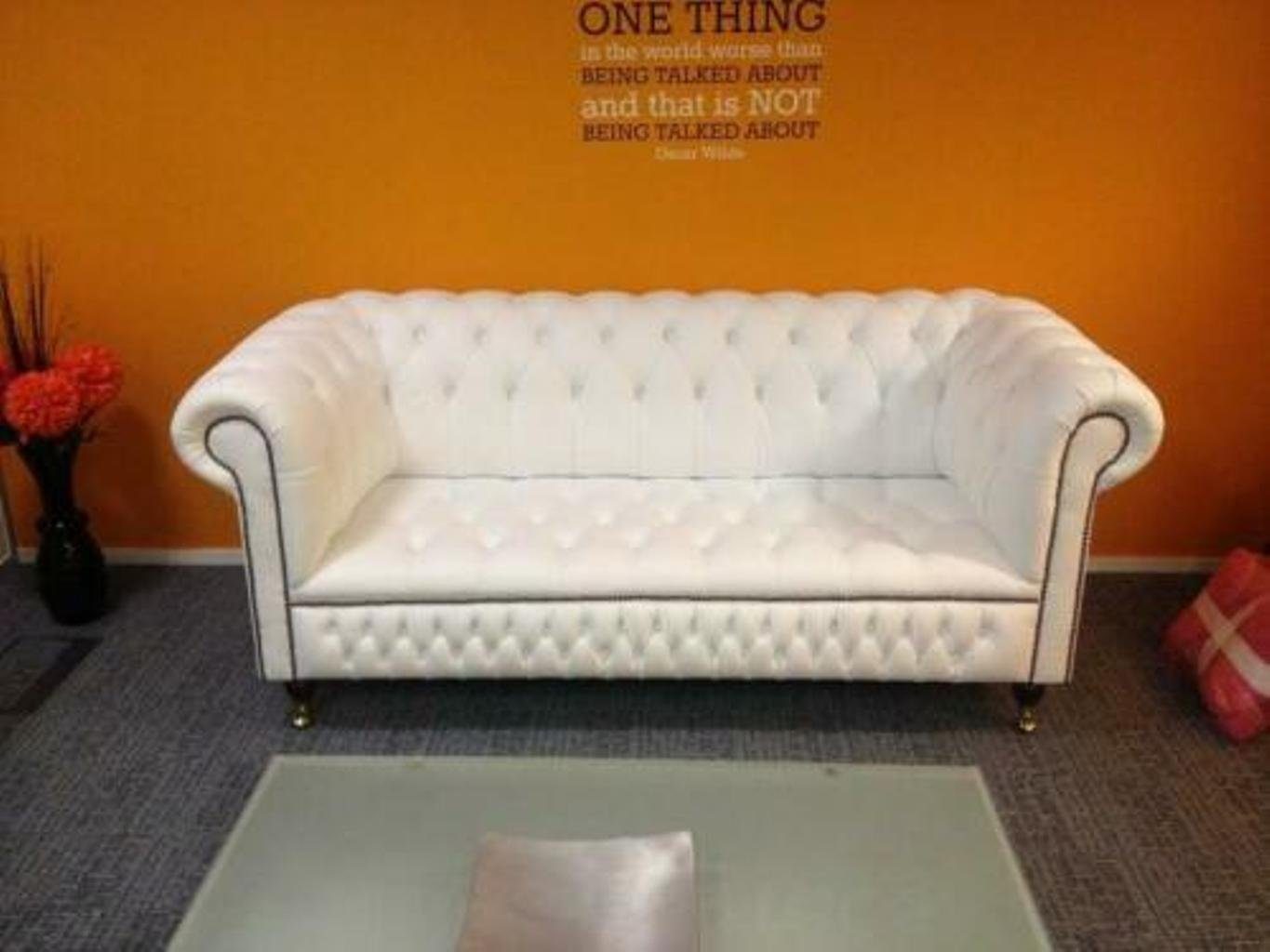 JVmoebel Chesterfield-Sofa, 3 Sitzer Chesterfield Couch Sitz Textil Stoff Couchen