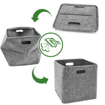 DuneDesign Aufbewahrungsbox Filz Aufbewahrungsbox 33x33x33 cm Kompatibel Regal, WC Rollen Einsatz Box
