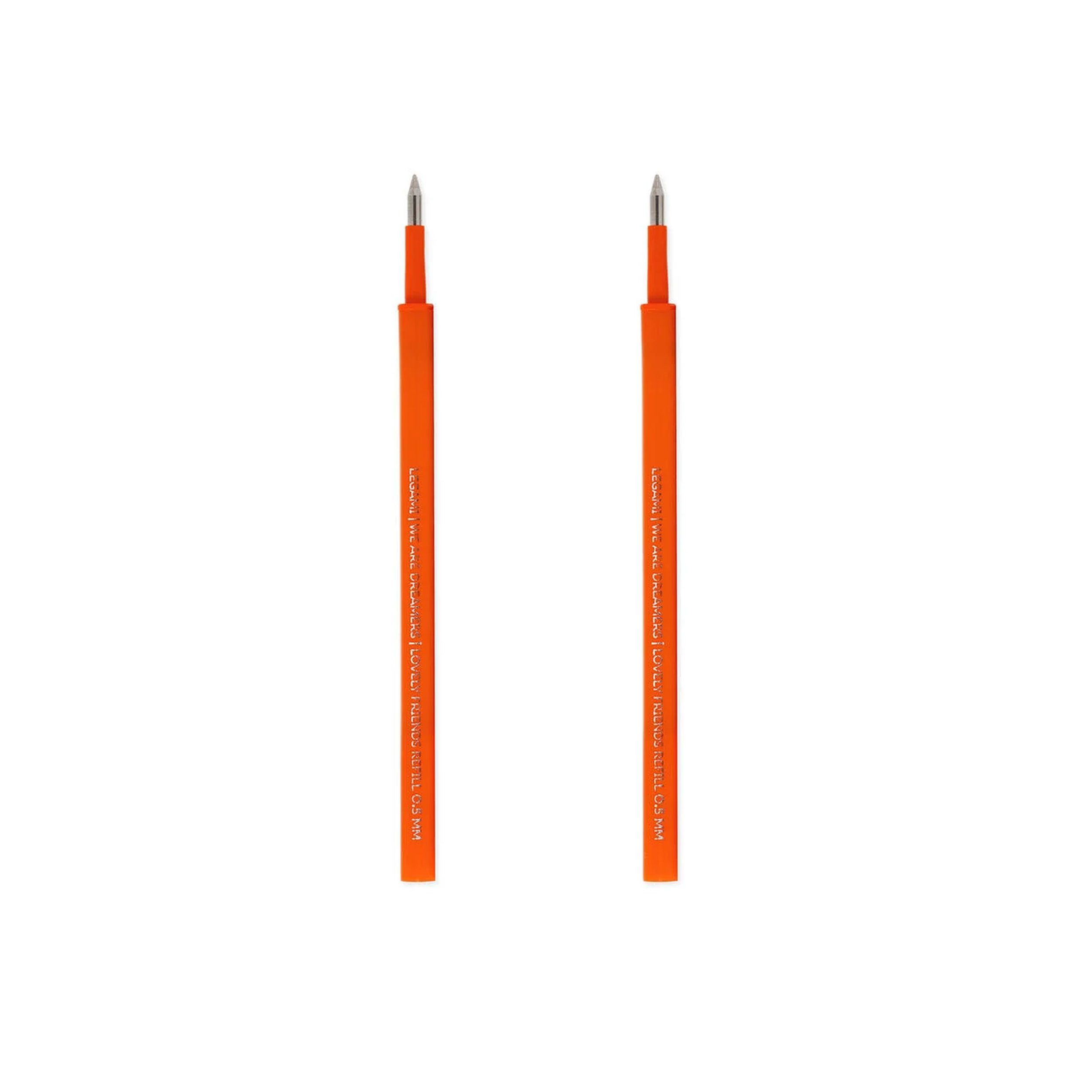 Legami Gelschreiber 2er-Set Ersatzminen Lovely Friends Gelstifte Orange 0,5 mm