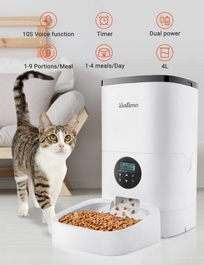ANTEN Futterautomat 4L Futterautomat Katze Hund Futterspender Automatischer Pet Feeder, mit Timer,Weiß