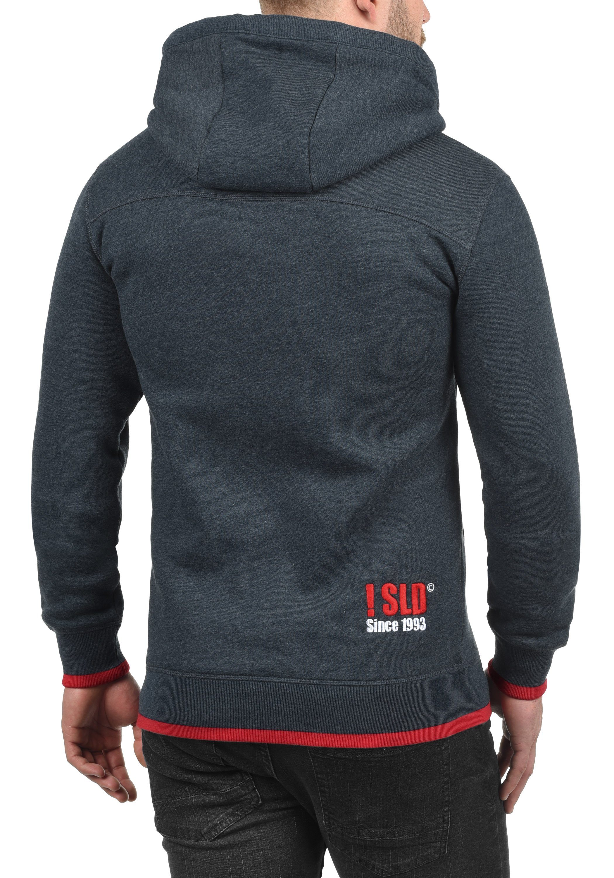 Cross-Over Blue Hoodie Melange Insignia !Solid (8991) mit Kragen Kapuzensweatshirt Hood SDBenjamin