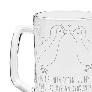 Mr. & Mrs. Panda Bierkrug Pinguin Liebe - Transparent - Geschenk, Bier Krug, Geschenkidee, Part, Premium Glas