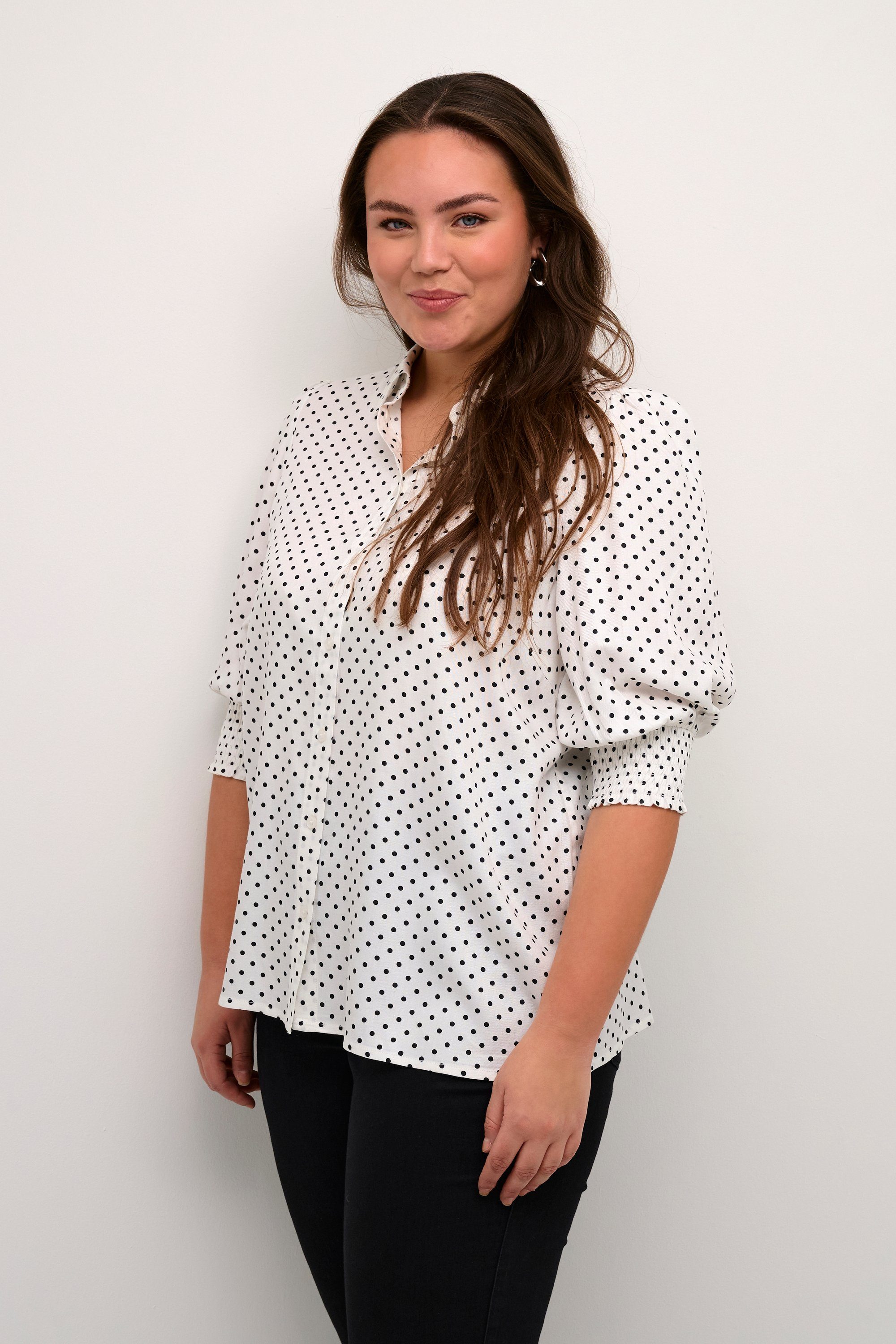 KAFFE Curve Kurzarmbluse Kurzarm-Bluse KCthori Große günstig online kaufen