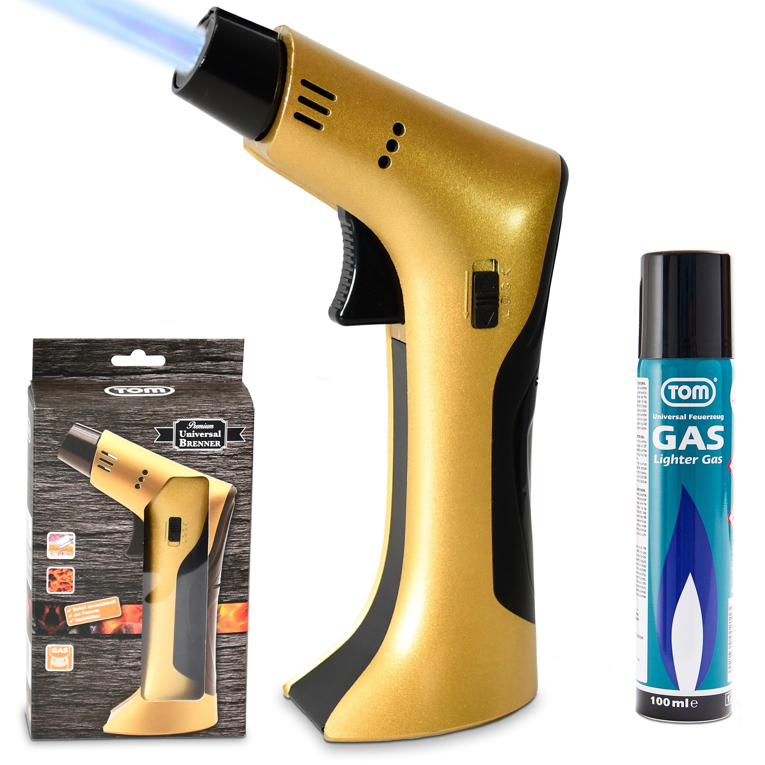 Flambierbrenner Set mit 1 x 100 ml Gaskartusche