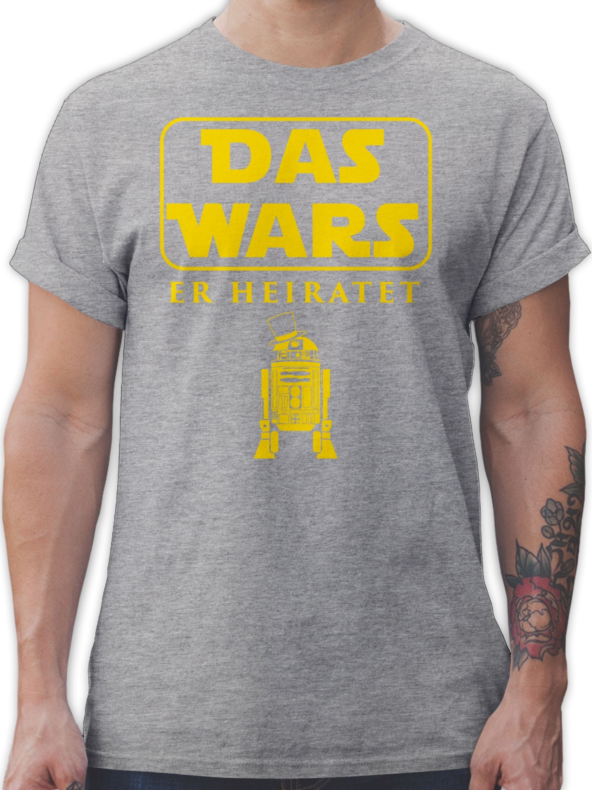 Shirtracer T-Shirt Das Wars JGA Er Heiratet JGA Männer 3 Grau meliert