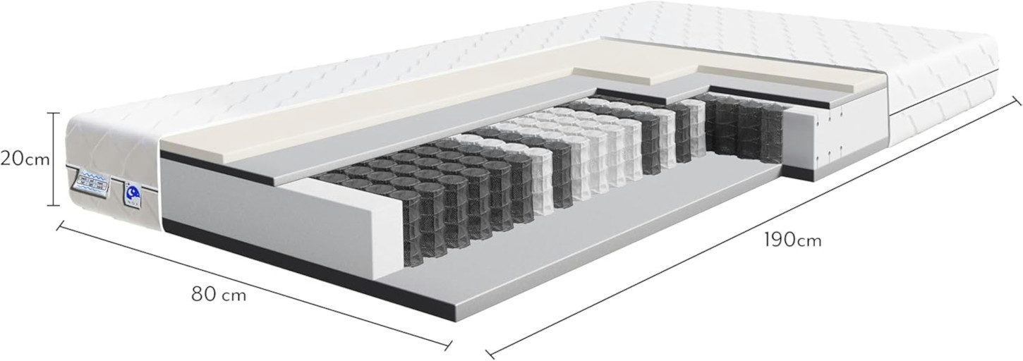 Taschenfederkernmatratze orthopädische 7-Zonen, zwei unterschiedlich feste günstig online kaufen